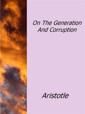 cover image of On the Generation and Corruption